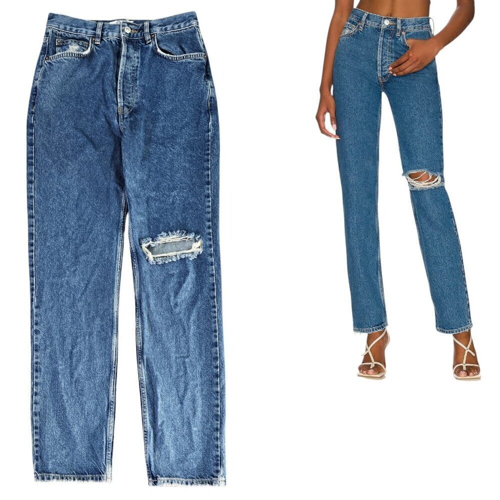 Free People The Lasso Straight Leg Jeans Sapphire Wash Revolve OB1333848